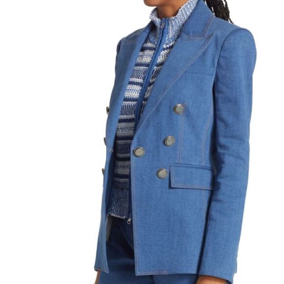 Veronica Beard Vivi Front Zip Mercerized Cotton Sweater Dickey NWT $258 - Picture 6 of 9